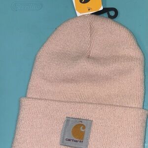 Carhartt Beanie Pink Classic Logo Winter Hat One Size Adult A18 Knit Cuffed NWT